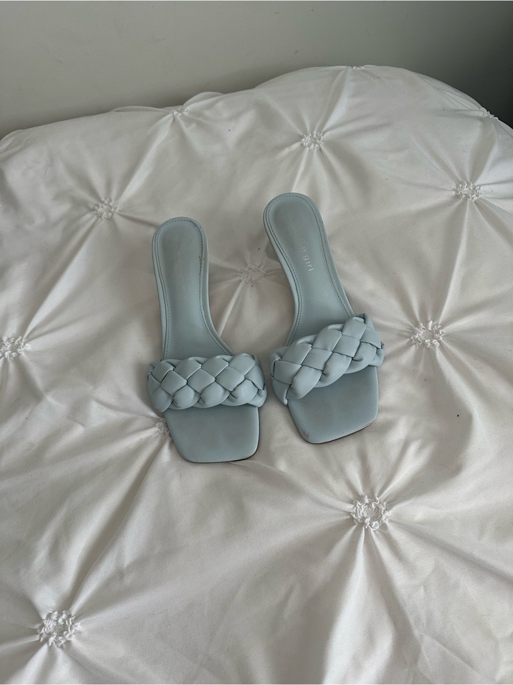 MADDEN GIRL Braided Slide Sandals in Light Blue